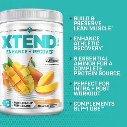 Xtend EAA + BCAA Powder for Muscle Recovery & Lean Muscle Growth, 9 Essential Amino Acids for Intra Workout or Post Workout Recovery - dailyvitalstore
