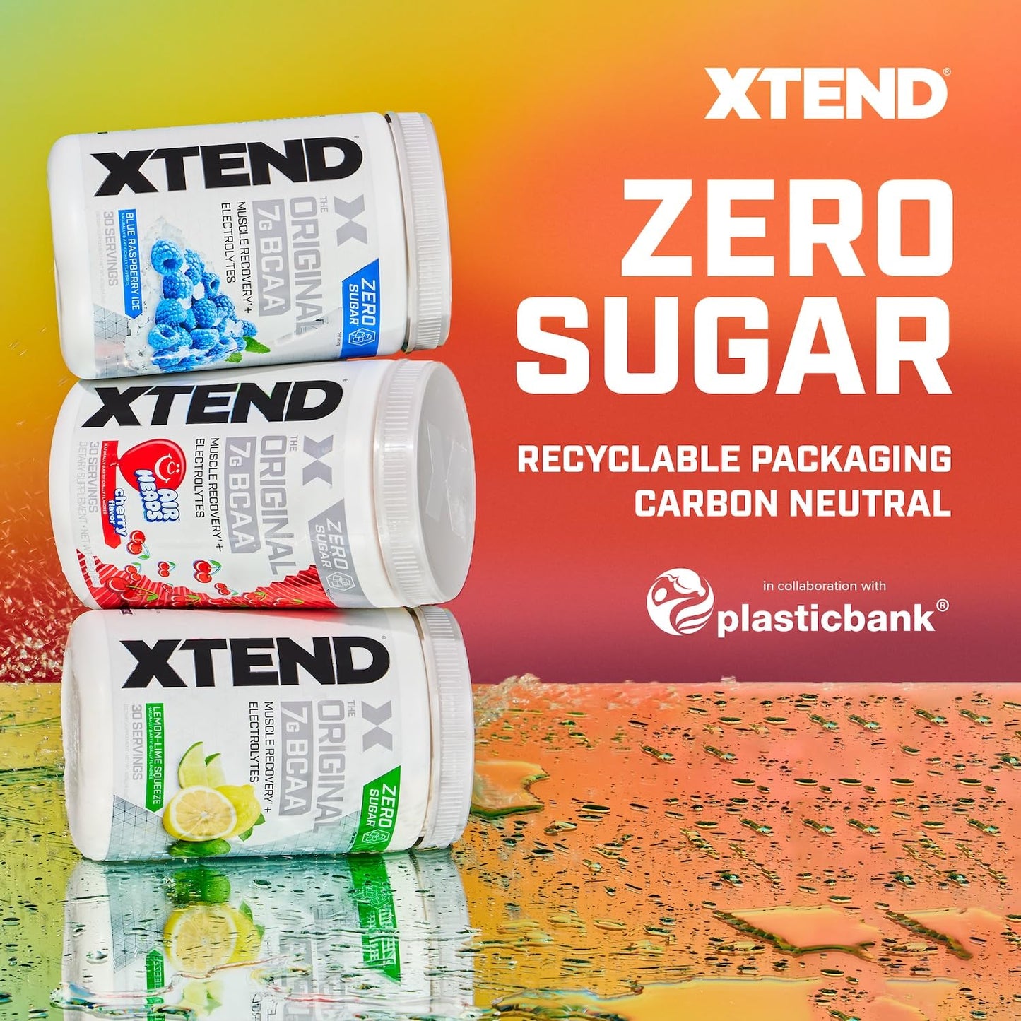Xtend Original BCAA Powder, 7g BCAAs and 2.5g L-Glutamine for Muscle Recovery Hydration and Lean Muscle, Sugar Free Intra and Post Workout Drink with Electrolytes, Glacial Grape, 90 Servings - dailyvitalstore