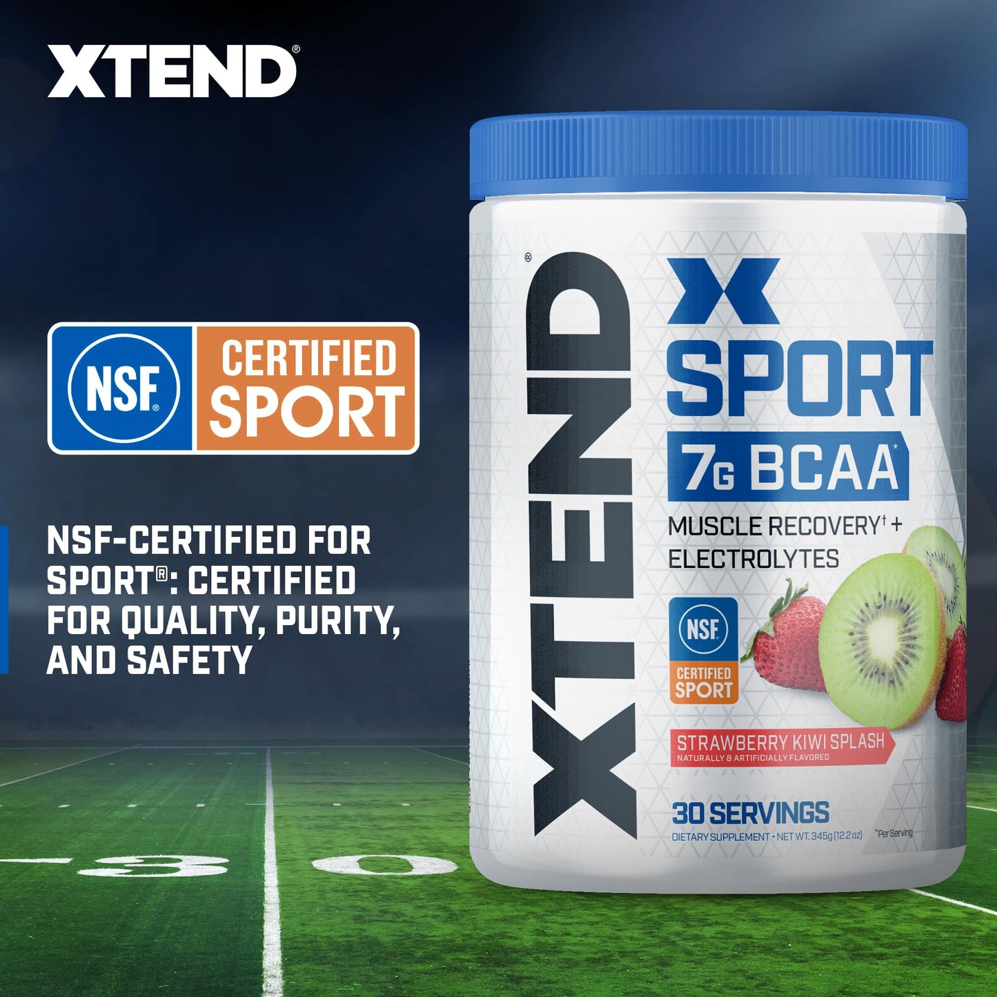 XTEND Sport BCAA Powder Strawberry Kiwi Splash - Electrolyte Powder for Recovery & Hydration with Amino Acids - 30 Servings - dailyvitalstore