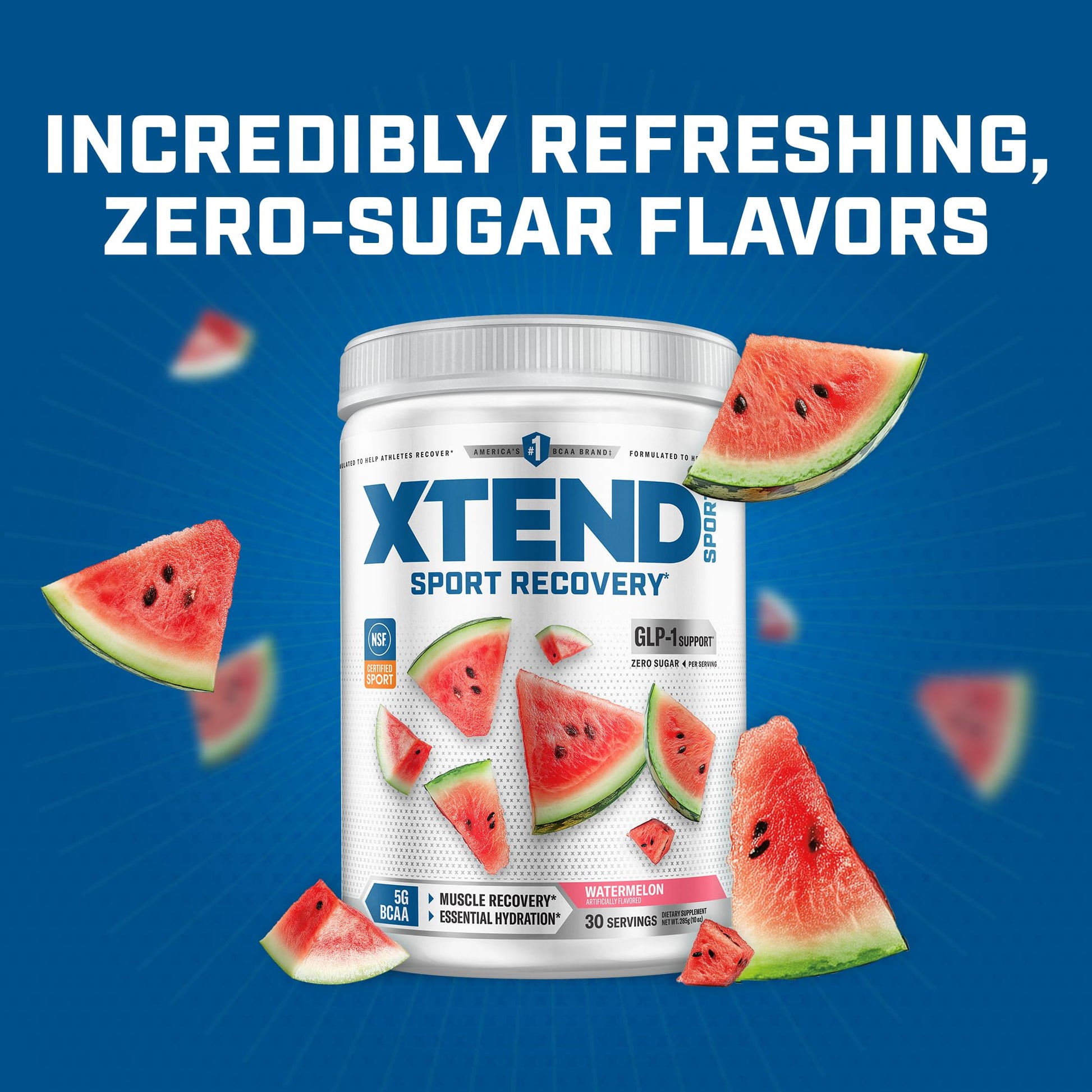 Xtend Sport BCAA Powder Watermelon - Electrolyte Powder for Recovery & Hydration with Amino Acids - 30 Servings - dailyvitalstore
