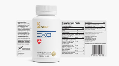 Xtendlife CX8 Heart Health Supplement for Cardiovascular Support, Circulation, and Arterial Health - with Vitamin K2 MK7, D3, Tocotrienols, and Sea Buckthorn-30 Day Supply - dailyvitalstore