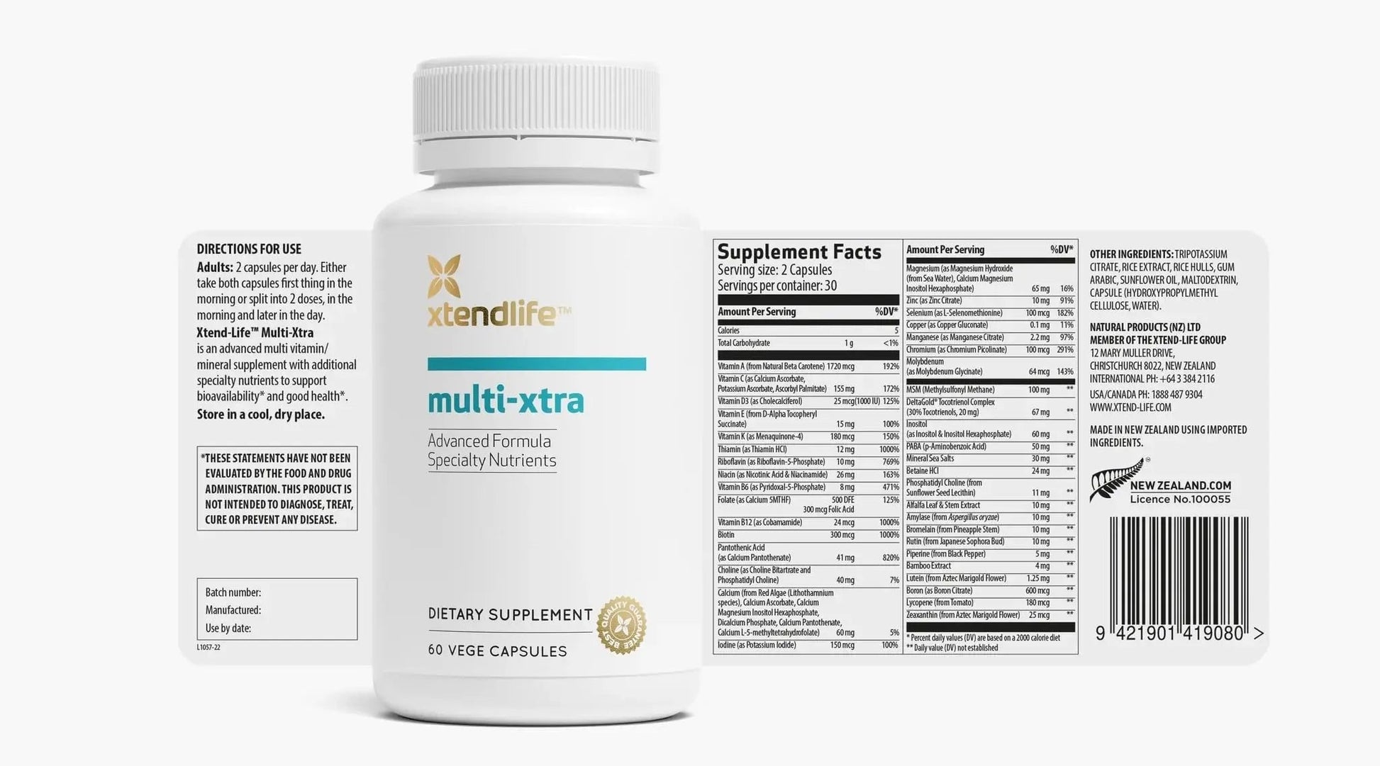 Xtendlife Multi-Xtra Multivitamin for Immune, Heart & Energy Support - 40+ Bioavailable Vitamins, Minerals, Antioxidants & Herbs - dailyvitalstore