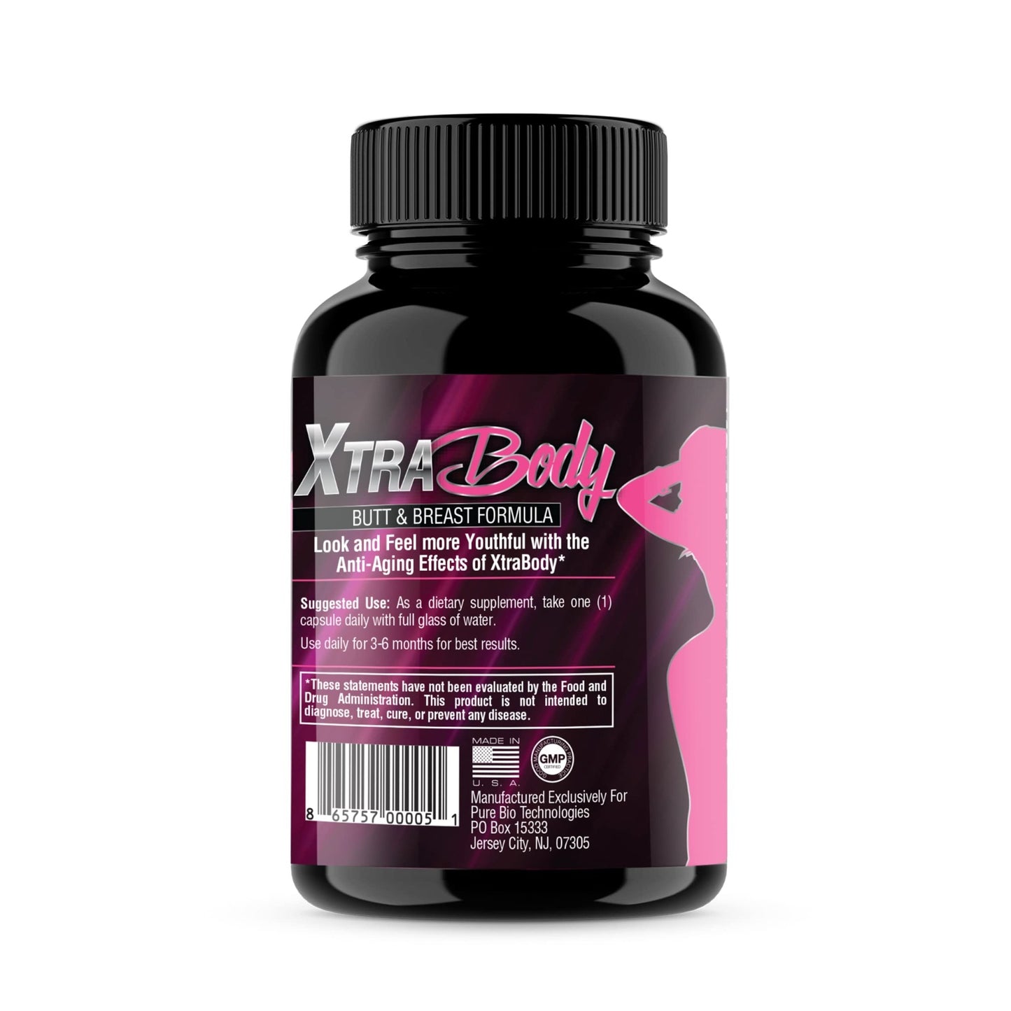 XtraBody Butt Enhancement and Breast Enlargement Supplement - Estrogen Enhancer - Increases Butt & Breast Size, Reduces Menstrual Symptoms & Provides an Extra Boost of Energy (1 Bottle=30 Capsules) - dailyvitalstore
