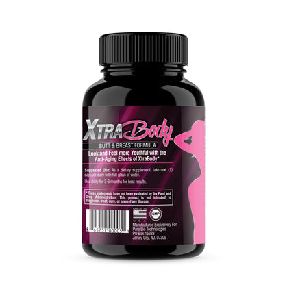 XtraBody Butt Enhancement and Breast Enlargement Supplement - Estrogen Enhancer - Increases Butt & Breast Size, Reduces Menstrual Symptoms & Provides an Extra Boost of Energy (1 Bottle=30 Capsules) - dailyvitalstore