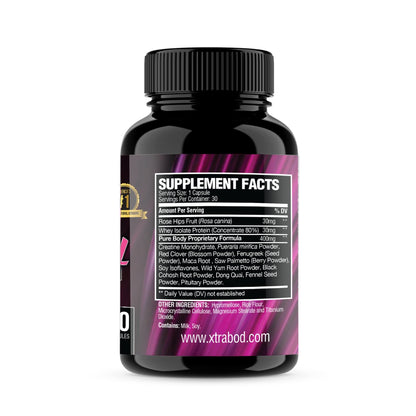 XtraBody Butt Enhancement and Breast Enlargement Supplement - Estrogen Enhancer - Increases Butt & Breast Size, Reduces Menstrual Symptoms & Provides an Extra Boost of Energy (1 Bottle=30 Capsules) - dailyvitalstore