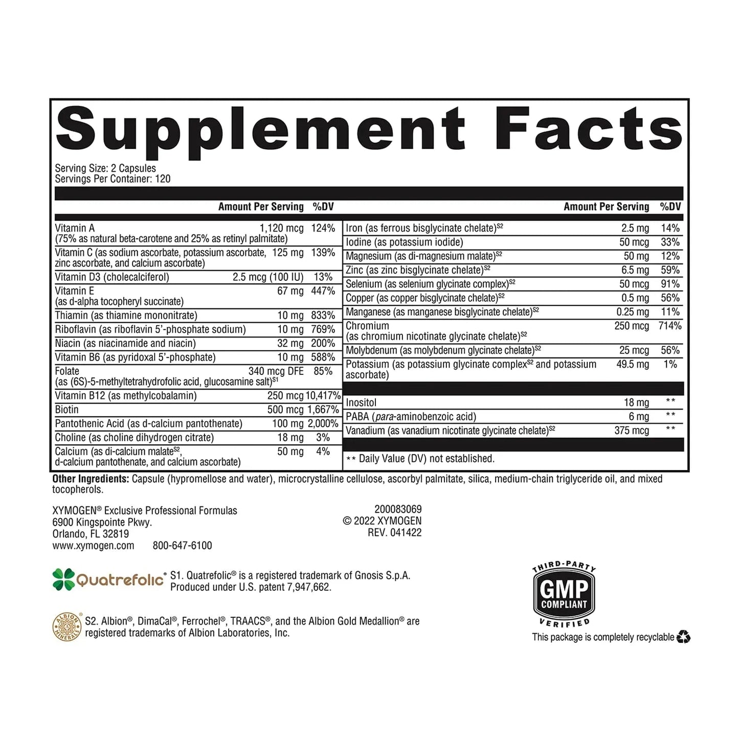 XYMOGEN ActivNutrients with Iron and Copper - Multivitamin Multimineral for Wellness, Immune, Energy and Mood Support - dailyvitalstore