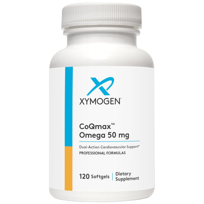 XYMOGEN CoQmax Omega 50 mg - Dual-Action Heart Health Support - CoQ10 Plus Fish Oil Omega-3 - MaxSimil Monoglyceride EPA DHA - Enhanced Absorption - 120 Softgels - dailyvitalstore