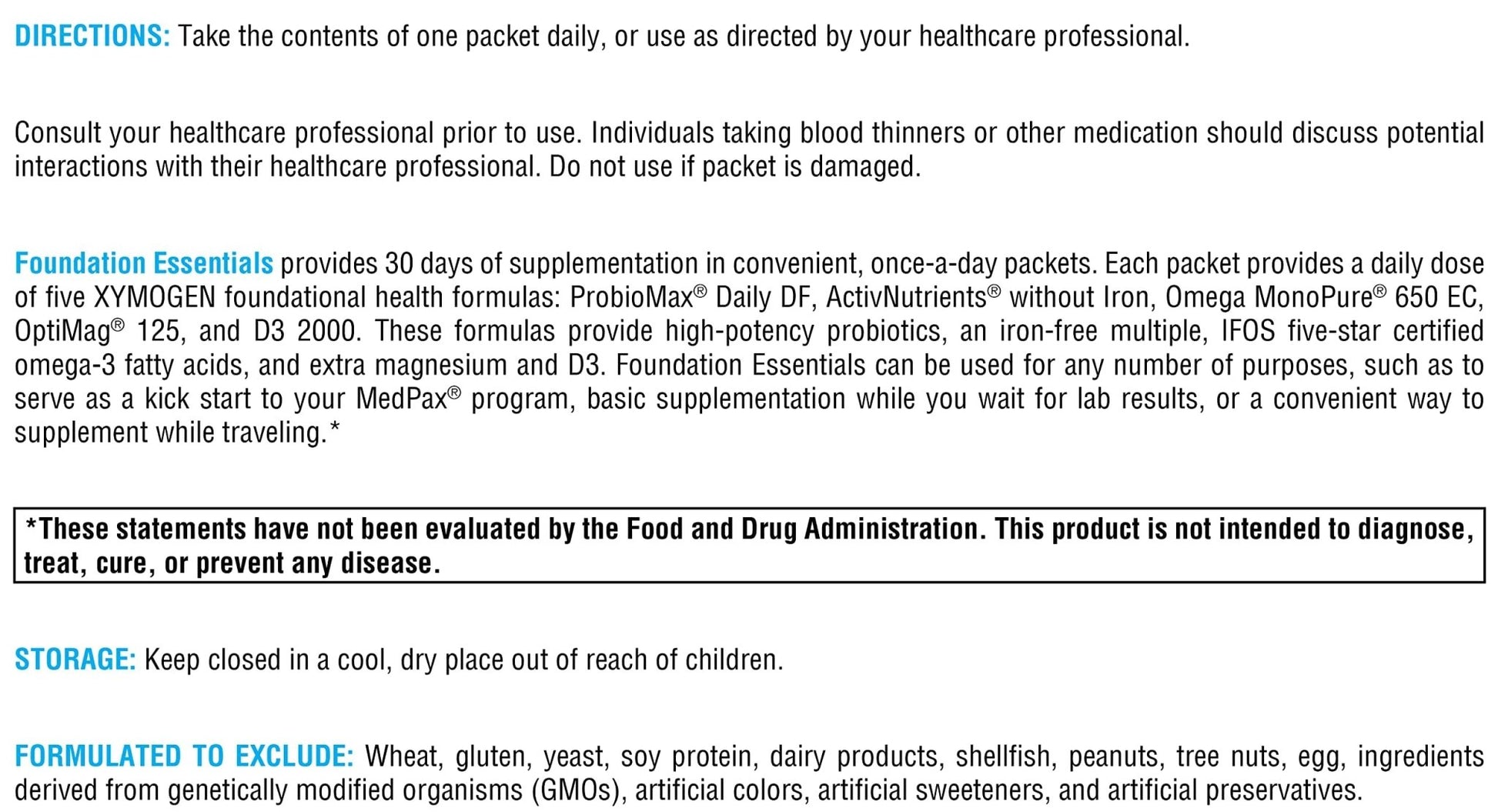 XYMOGEN Foundation Essentials - Daily Supplement Packets for Overall Health - Fish Oil, Magnesium & Probiotics - Travel-Friendly - Gluten-Free & Non-GMO - 30 Packets - dailyvitalstore