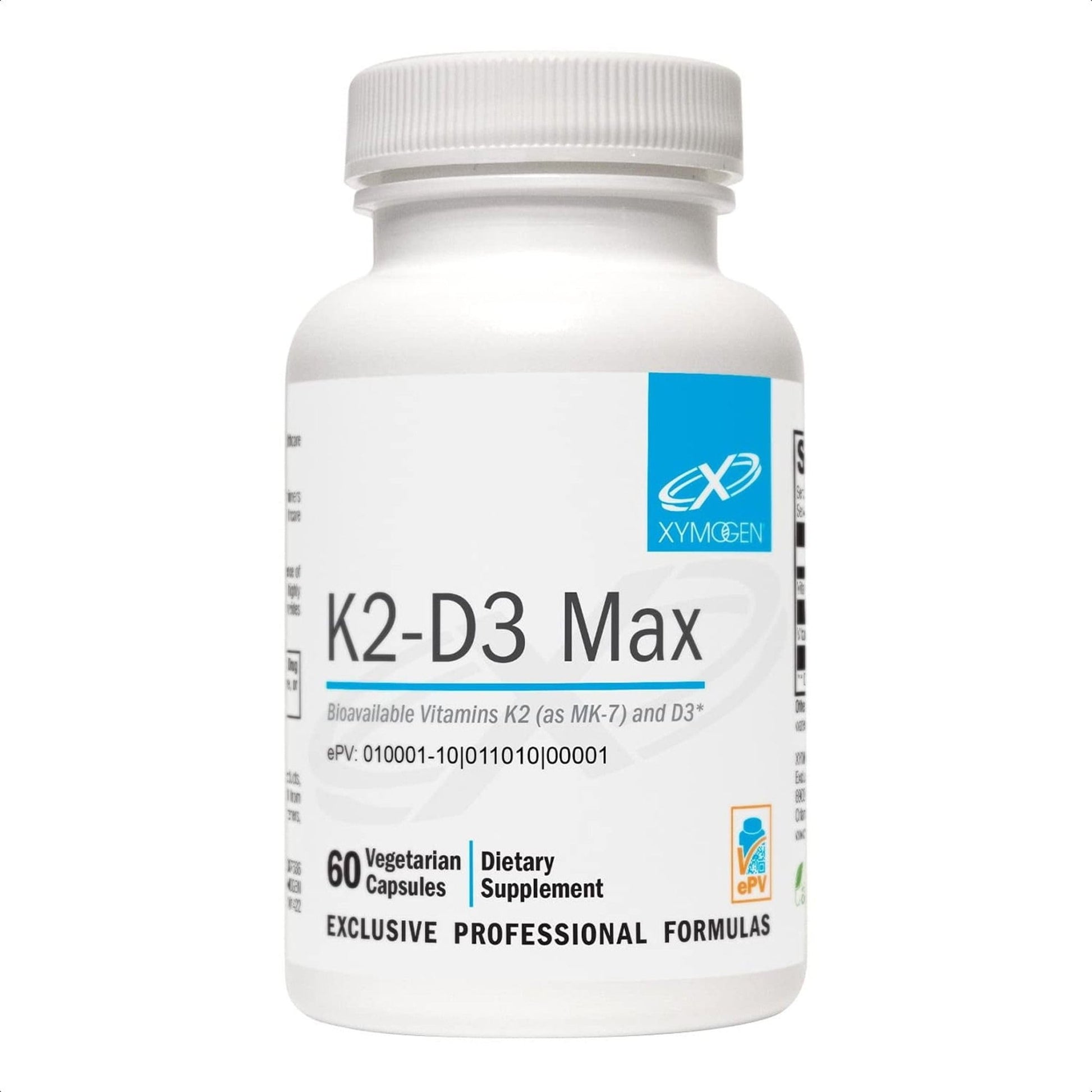 XYMOGEN K2-D3 Max - Vitamin D3 K2 Supplement for Bone & Immune Support* - High-Strength K2 MK-7 - Non-GMO, Gluten-Free, Vegetarian - 60 Capsules - dailyvitalstore