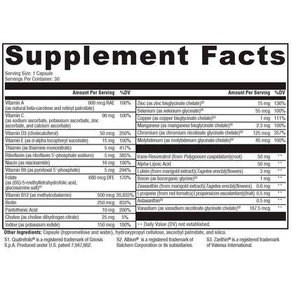 XYMOGEN Multi Basix - Daily Multivitamin Supplement - Over 20 Essential Nutrients for Foundational Wellness - 5-MTHF, Vitamin D3, Vitamin B12 & More - Vegetarian, Non-GMO & Gluten Free - 30 Capsules - dailyvitalstore
