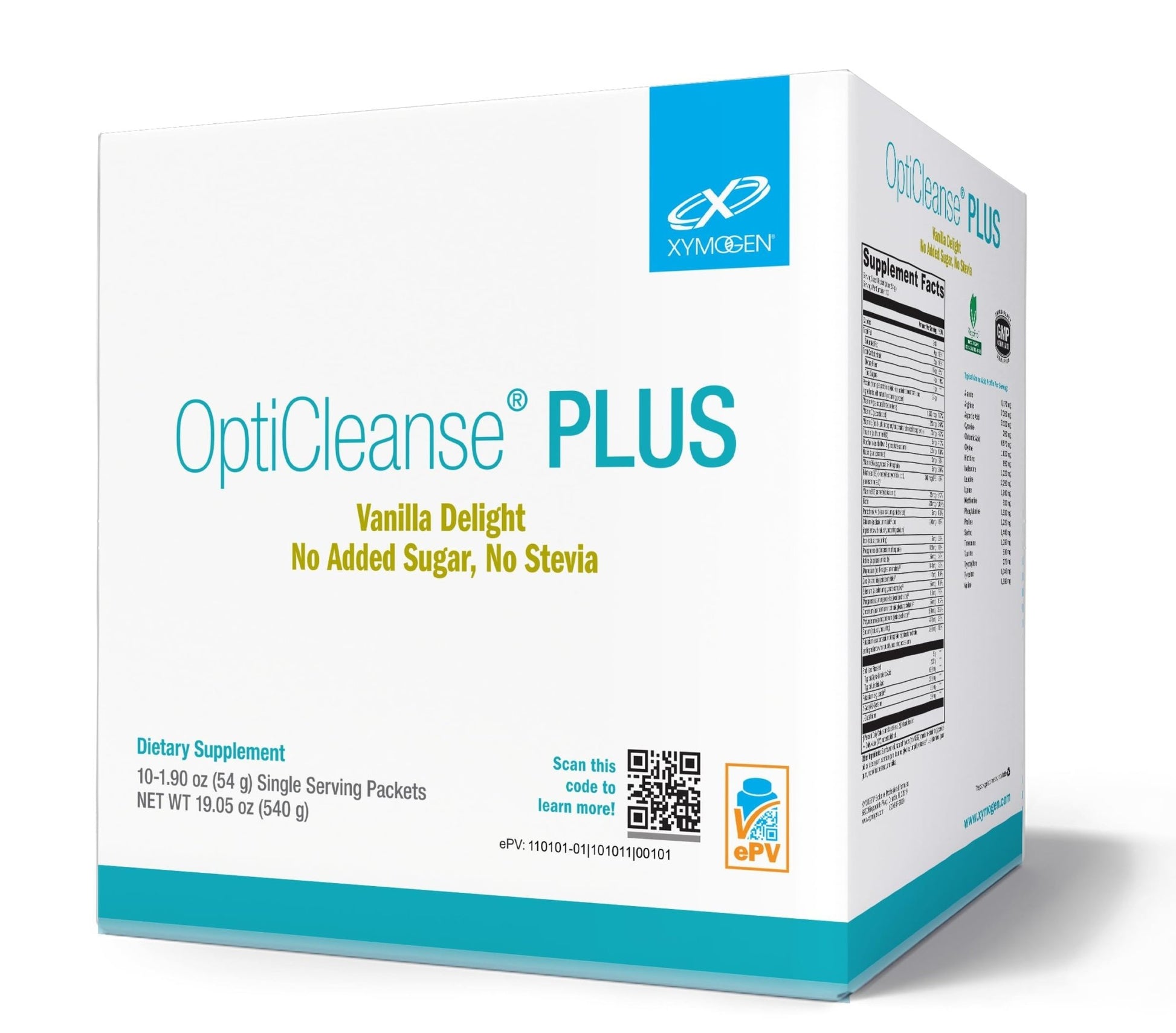 XYMOGEN OptiCleanse Plus - Gut Cleanse Powder - B Vitamins, Plant-Based Protein - Gluten-Free, Sugar-Free & Vegan - Vanilla Delight Flavor - 10 Servings - dailyvitalstore
