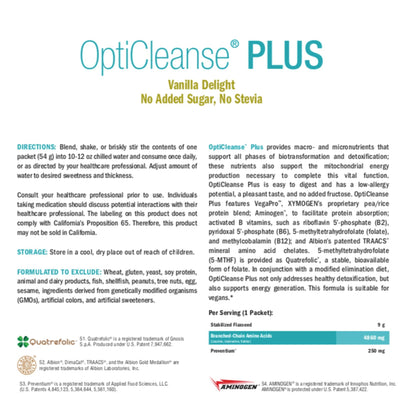 XYMOGEN OptiCleanse Plus - Gut Cleanse Powder - B Vitamins, Plant-Based Protein - Gluten-Free, Sugar-Free & Vegan - Vanilla Delight Flavor - 10 Servings - dailyvitalstore