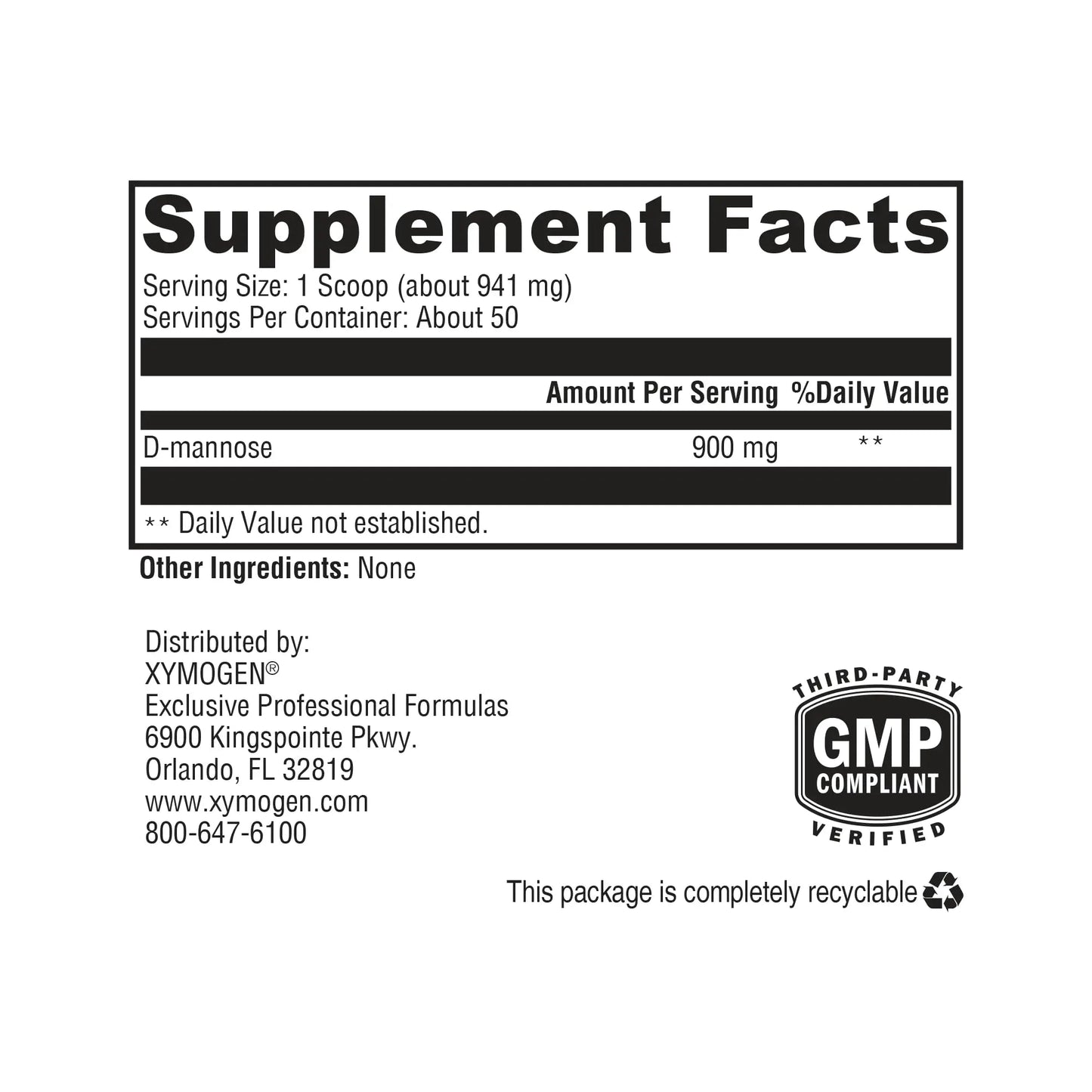 XYMOGEN UritraX - D Mannose Supplement for Urinary Tract and Bladder Health - D Mannose Powder - Health Supplements - Vegan, Gluten Free + Non GMO (1.66 oz) - dailyvitalstore