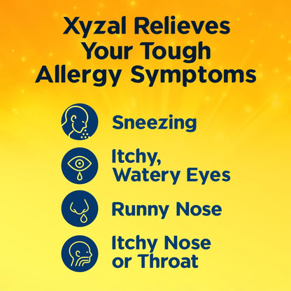 Xyzal 24 Hour Allergy Relief Medicine, Original Prescription Strength Antihistamine, Levocetirizine Dihydrochloride Tablets, 5 mg, 90 Count - dailyvitalstore