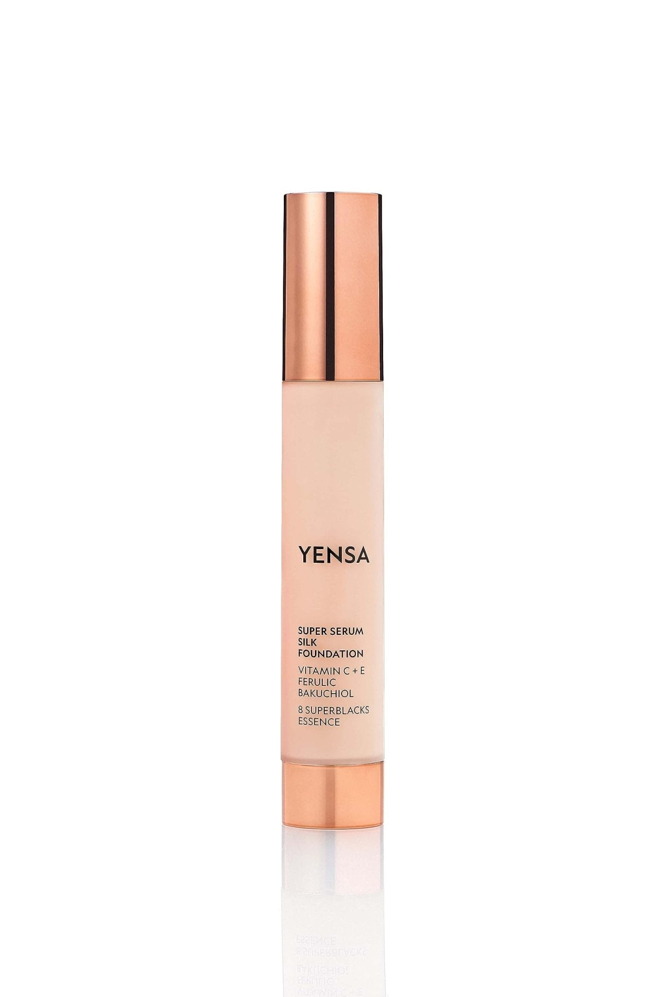 YENSA Serum Foundation Makeup - Super Silk Full Coverage Foundation Enriched with Peptides, Vitamin C & Ferulic Acid to Help Reduce Fine Lines, Wrinkles & Dark Circles - Light 1 (1 oz) - dailyvitalstore