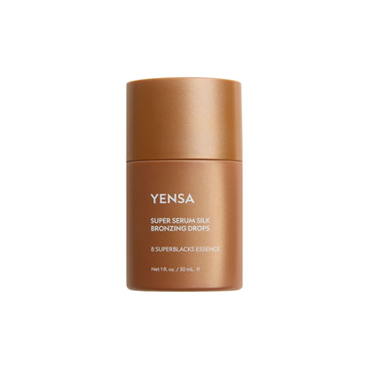 YENSA Super Serum Silk Bronzing Drops for Face - Liquid Bronzer Drops Enriched with Bakuchiol, Ferulic Acid & Super Oils - Hydrates & Nourishes with a Subtle Shimmer Finish - Universal Shade (1 Fl oz) - dailyvitalstore