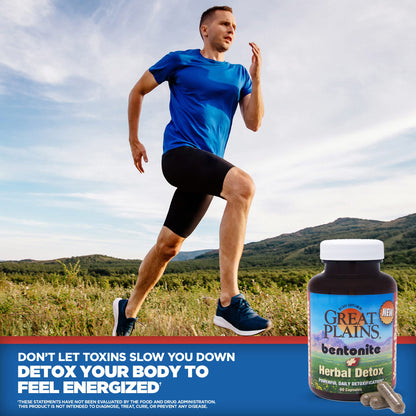 Yerba Prima Bentonite Clay Plus Herbal Detox - 60 Veggie Capsules - Natural Cleansing Supplement - dailyvitalstore