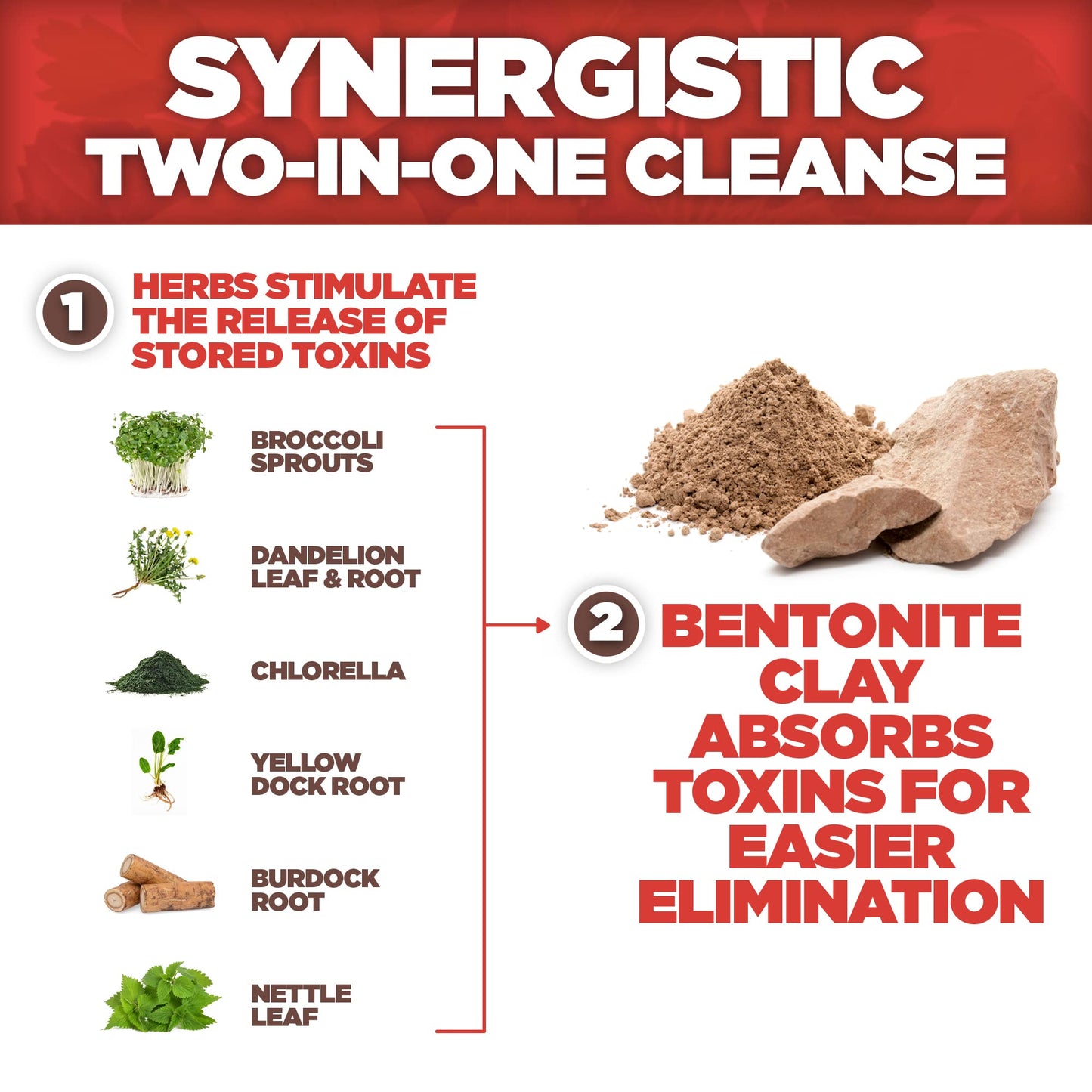 Yerba Prima Bentonite Clay Plus Herbal Detox - 60 Veggie Capsules - Natural Cleansing Supplement - dailyvitalstore