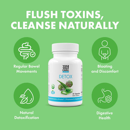Yes You Can! Natural Detox Pills - Diuretic Cleanse with Electrolytes & Vitamins - Helps with Water Retention - Gluten-Free, 21 Capsules - dailyvitalstore