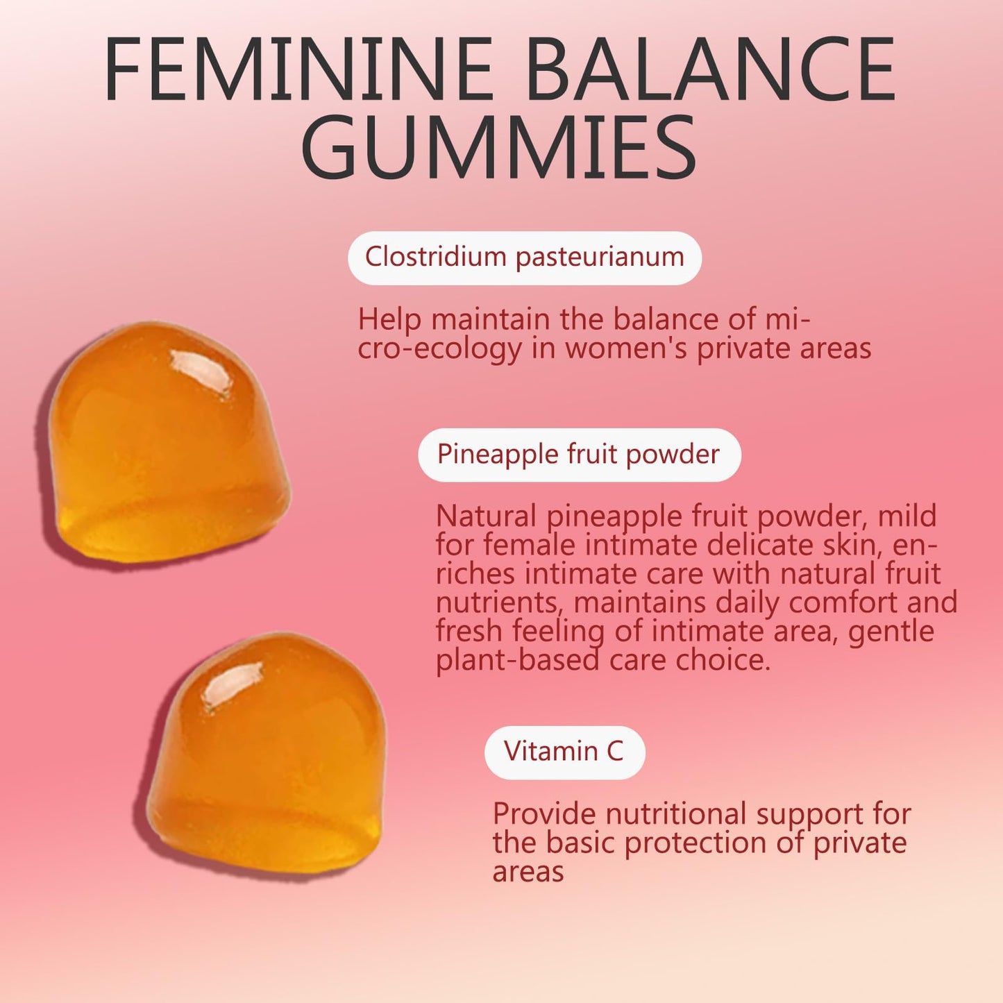 YFDSRF Feminine Balance Probiotic Gummies for Women - with Hawaiian Pineapple, pH Balance Support, Healthy Odor & Flora, Vaginal & Immune Health, Vegan Dietary Supplement - 60 Gummies (1) - dailyvitalstore