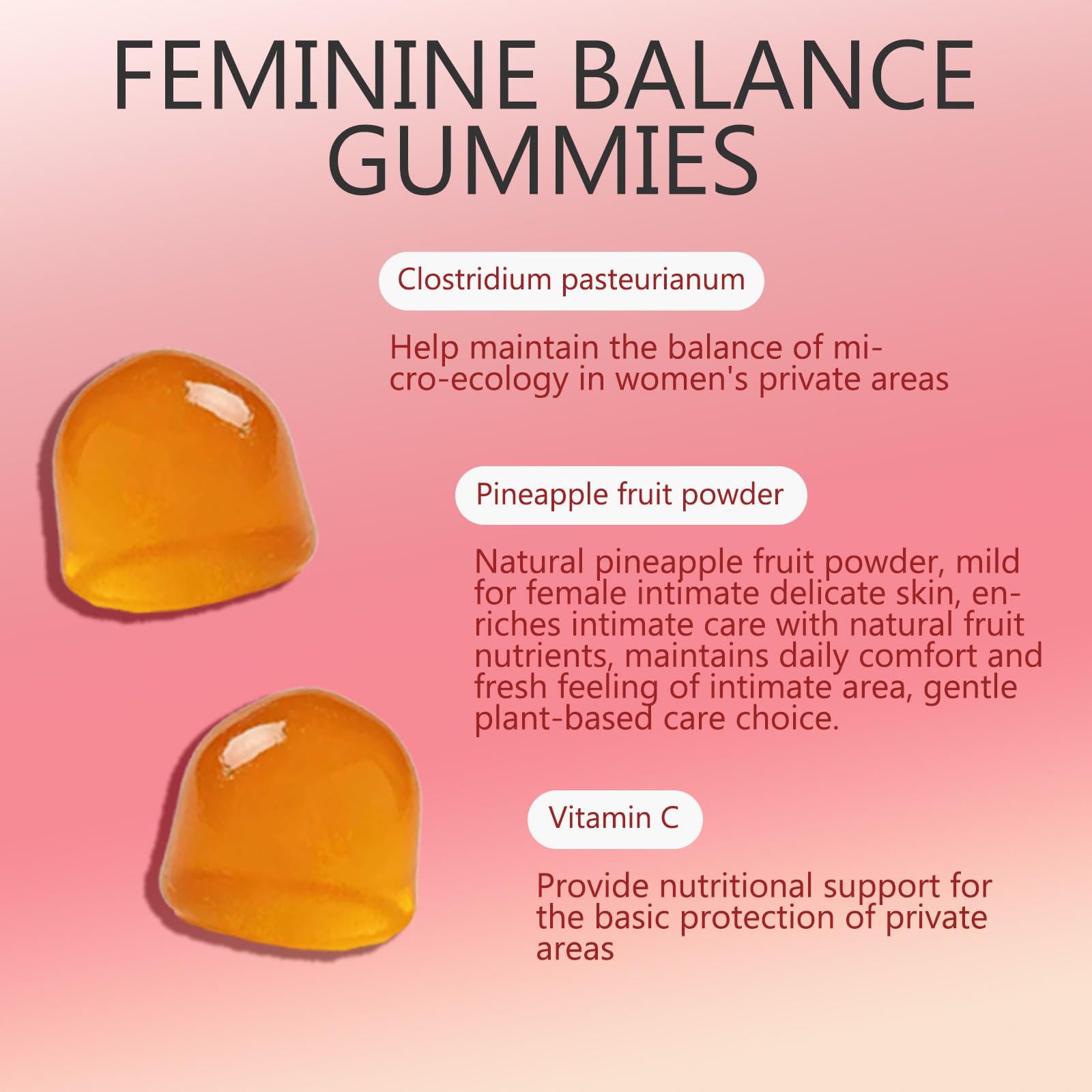 YFDSRF Feminine Balance Probiotic Gummies for Women - with Hawaiian Pineapple, pH Balance Support, Healthy Odor & Flora, Vaginal & Immune Health, Vegan Dietary Supplement - 60 Gummies (1) - dailyvitalstore
