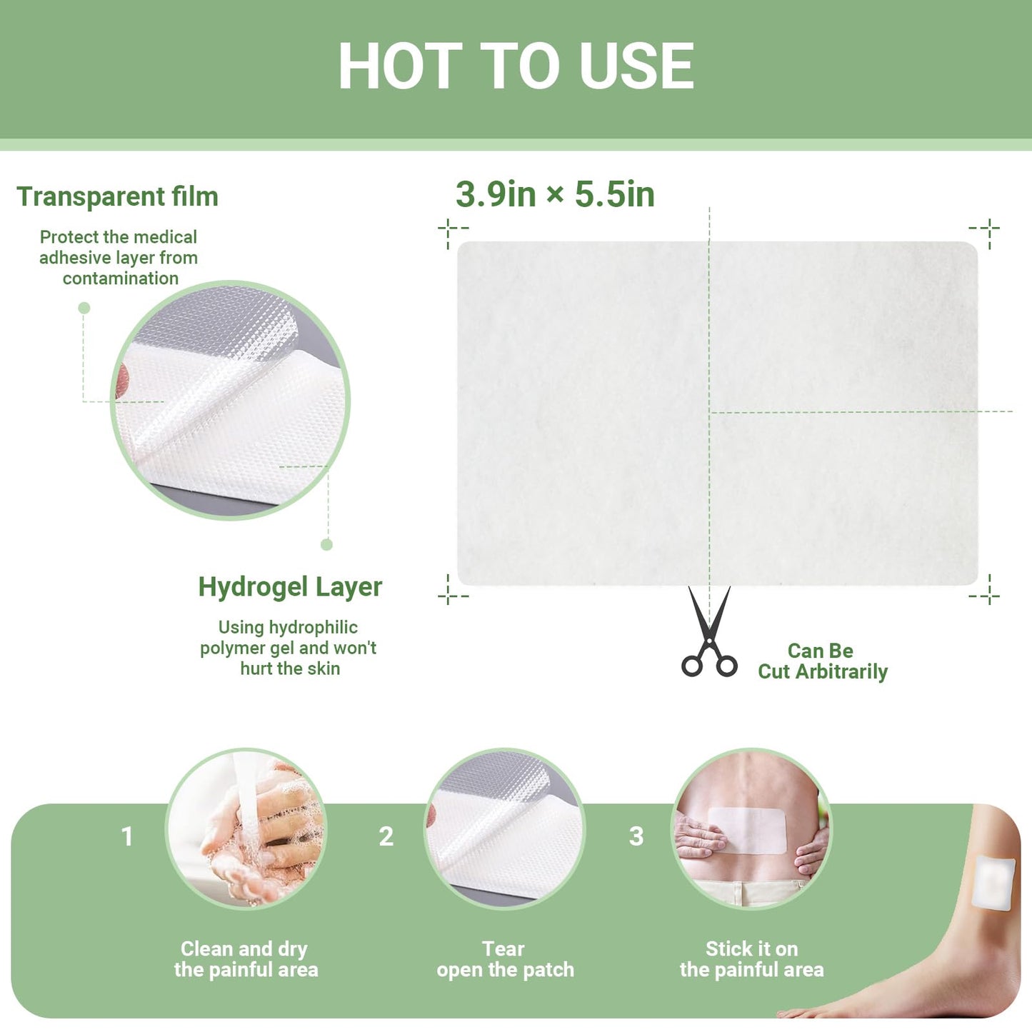 yimimde Menthol 5% Pain Relief Patches - 32 Count Maximum Strength Pain Relief Patches for Back Pain, Joint & Muscle Soreness - Fast Acting, Long-Lasting - dailyvitalstore