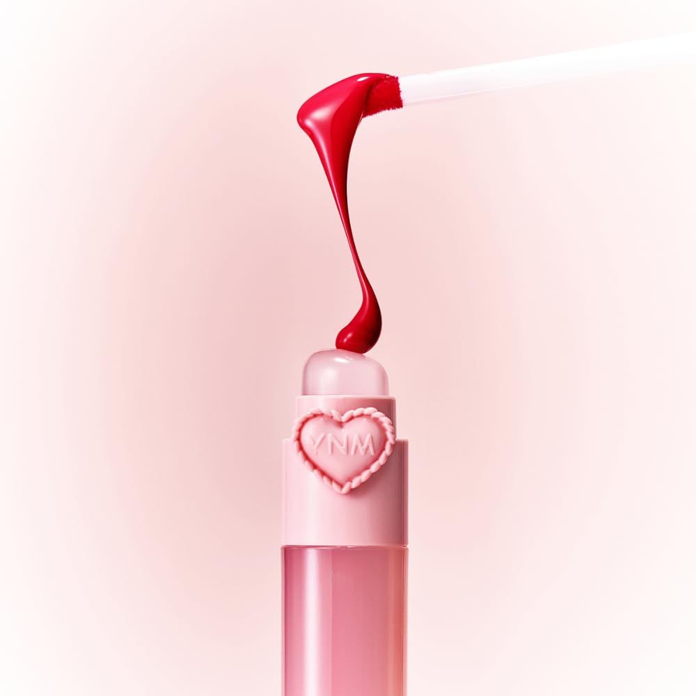 YNM Heart Jelling Tint, PEPPER JELLING, Silicone Lip Brush Included, K-Beauty, Non-Sticky, Moisturizing, Smudge-Proof, Korean Lip Tint, Long-Lasting, Vivid Color, 0.09 oz - dailyvitalstore