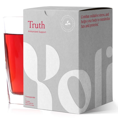 Yoli® Truth Antioxidant and Immune Support Supplement with Vitamin C, Botanicals, Superfruits, and Minerals - Pomegranate, 30 Packets - dailyvitalstore
