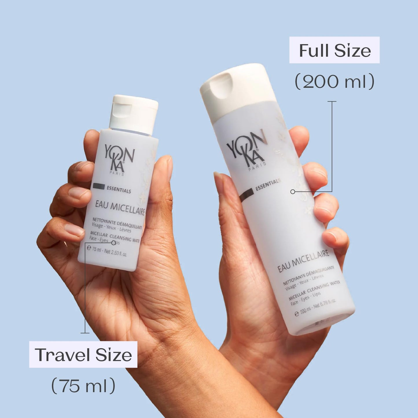 Yonka Eau Micellaire Travel Size | Micellar Water and Cleansing Makeup Remover | Gentle Face Wash with Rose and Chamomile to Remove Impurities and Hydrate | Paraben-Free | 2.53 fl oz - dailyvitalstore