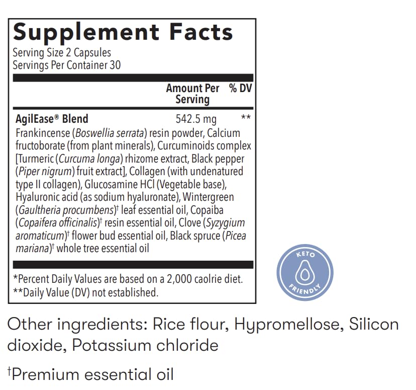 Young Living AgilEase Capsules | 60 Count | UC-II Collagen Supplement | Supports Mobility & Flexibility | Helps Maintain Joint Health & Exercise Recovery - dailyvitalstore
