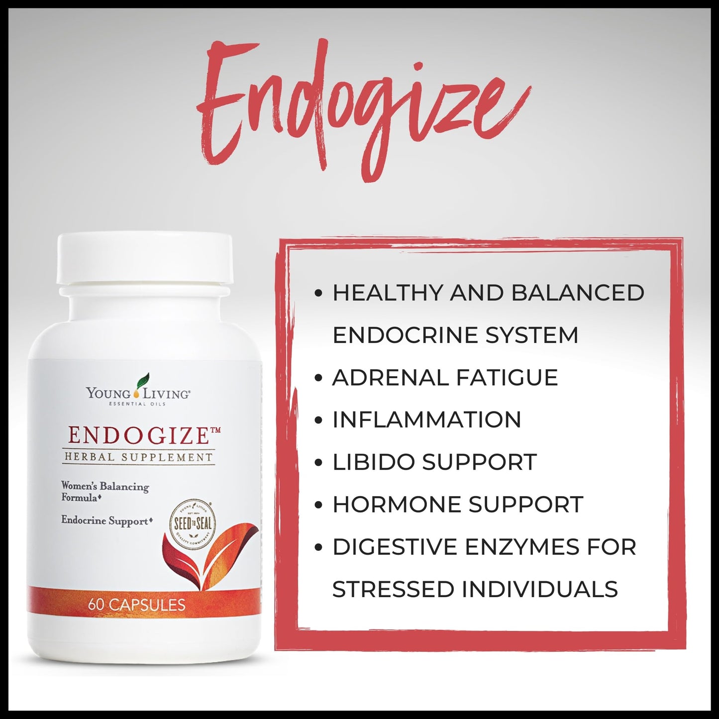 Young Living - EndoGize 60 Capsules | Hormonal Health & Endocrine System Support with Essential Oils | Daily Herbal Supplement for Women's Wellness & Balancing Formula - dailyvitalstore