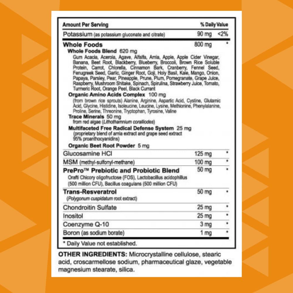 Youngevity Beyond Tangy Tangerine 2.0 Multi-Vitamin & Mineral Complex - Made with Natural & Whole Foods | 160,000 ORAC | 120 Tablets | 1 Bottle - dailyvitalstore