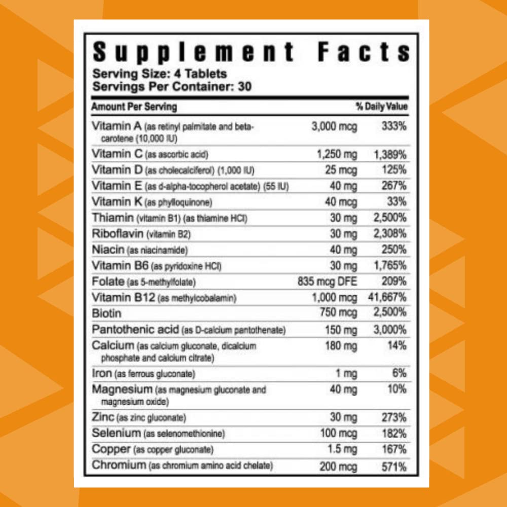 Youngevity Beyond Tangy Tangerine 2.0 Multi-Vitamin & Mineral Complex - Made with Natural & Whole Foods | 160,000 ORAC | 120 Tablets | 1 Bottle - dailyvitalstore
