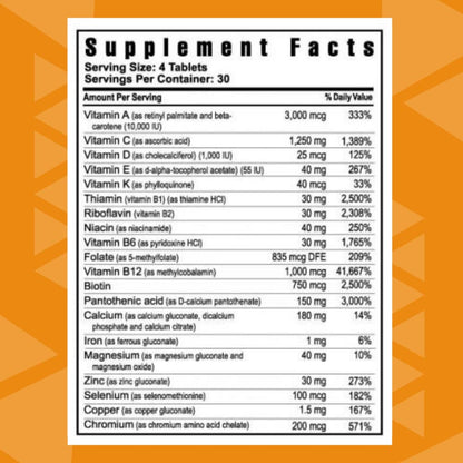Youngevity Beyond Tangy Tangerine 2.0 Multi-Vitamin & Mineral Complex - Made with Natural & Whole Foods | 160,000 ORAC | 120 Tablets | 1 Bottle - dailyvitalstore