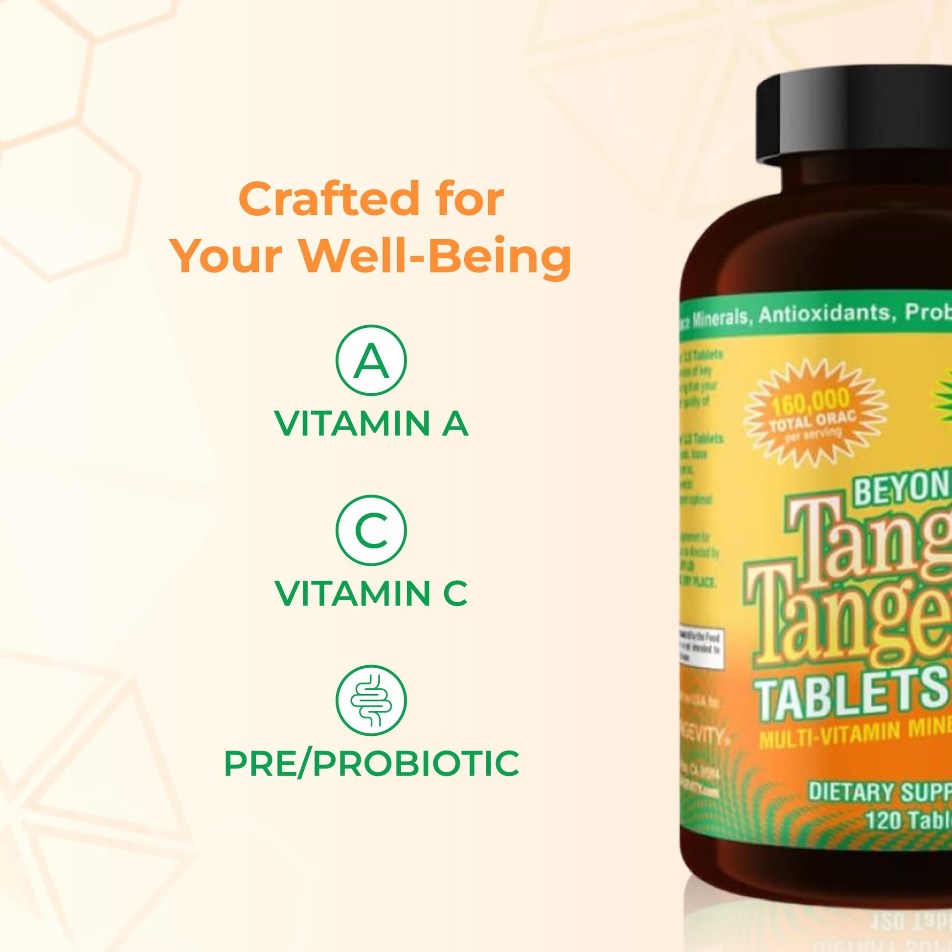 Youngevity Beyond Tangy Tangerine 2.0 Multi-Vitamin & Mineral Complex - Made with Natural & Whole Foods | 160,000 ORAC | 120 Tablets - 2-Pack - dailyvitalstore
