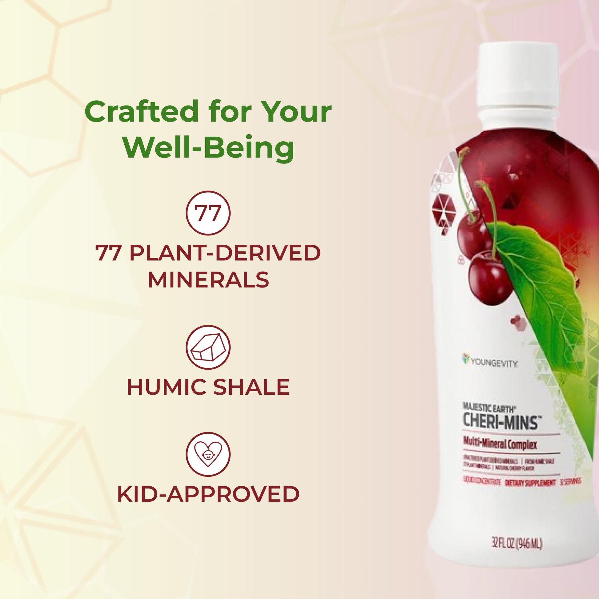 Youngevity Cheri-Mins™ Plant Derived Liquid Minerals - Great Tasting Formula - 77+ Natural Unaltered Trace Minerals - Colloidal Form Humic Shale (32 Fl Oz) - dailyvitalstore