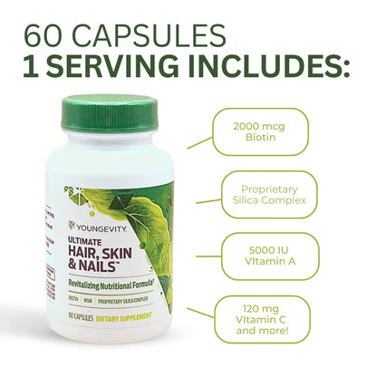 Youngevity Hair Skin and Nails Formula - 60 Capsules… - dailyvitalstore