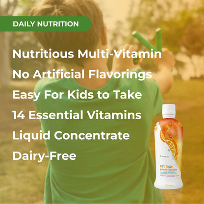Youngevity Kid's Toddy™ - Mega Multivitamin for Kids & Children Age 2+ - 14 Vitamins, 10 Minerals, Phytonutrient Blend - Highly Absorbable - Great Tasting Orange 32 Fl Oz (Pack of 2) - dailyvitalstore