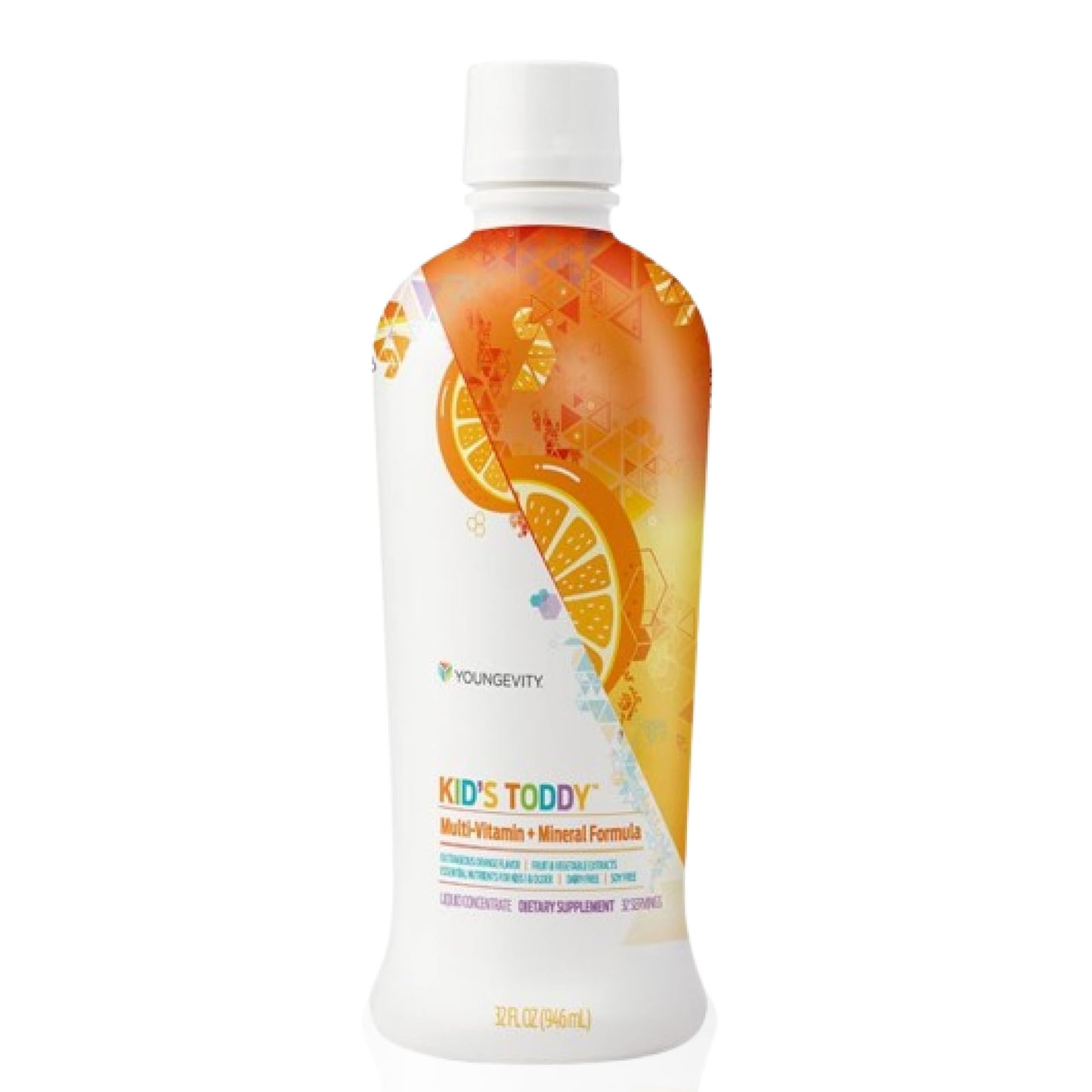 Youngevity Kid's Toddy™ - Mega Multivitamin for Kids & Children Age 2+ - 14 Vitamins, 10 Minerals, Phytonutrient Blend - Highly Absorbable - Great Tasting Orange 32 Fl Oz (Pack of 2) - dailyvitalstore