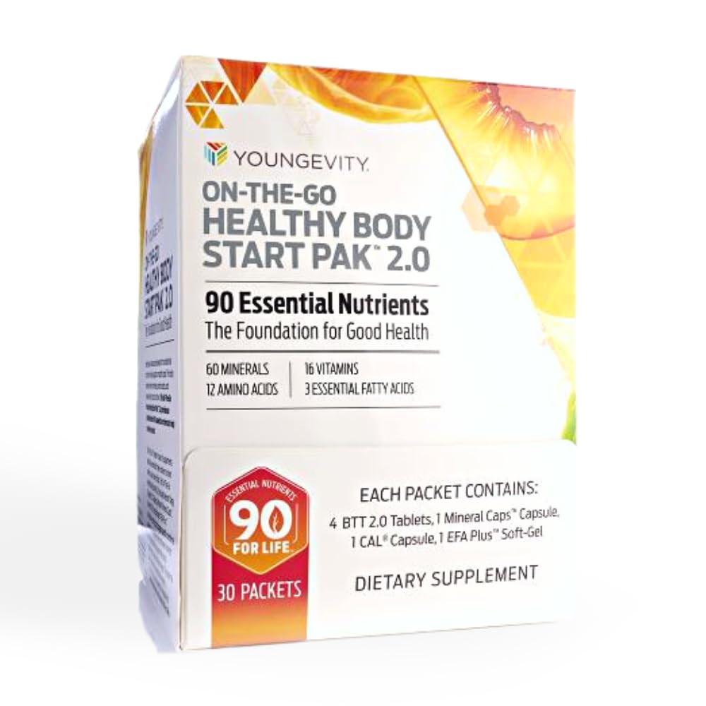 Youngevity On-The-Go Healthy Body Start Pak 2.0 - Includes Multi-Vitamins, Minerals, EFAs, & Amino Acids | 90 Essential Nutrients | 30-Day Supply - dailyvitalstore