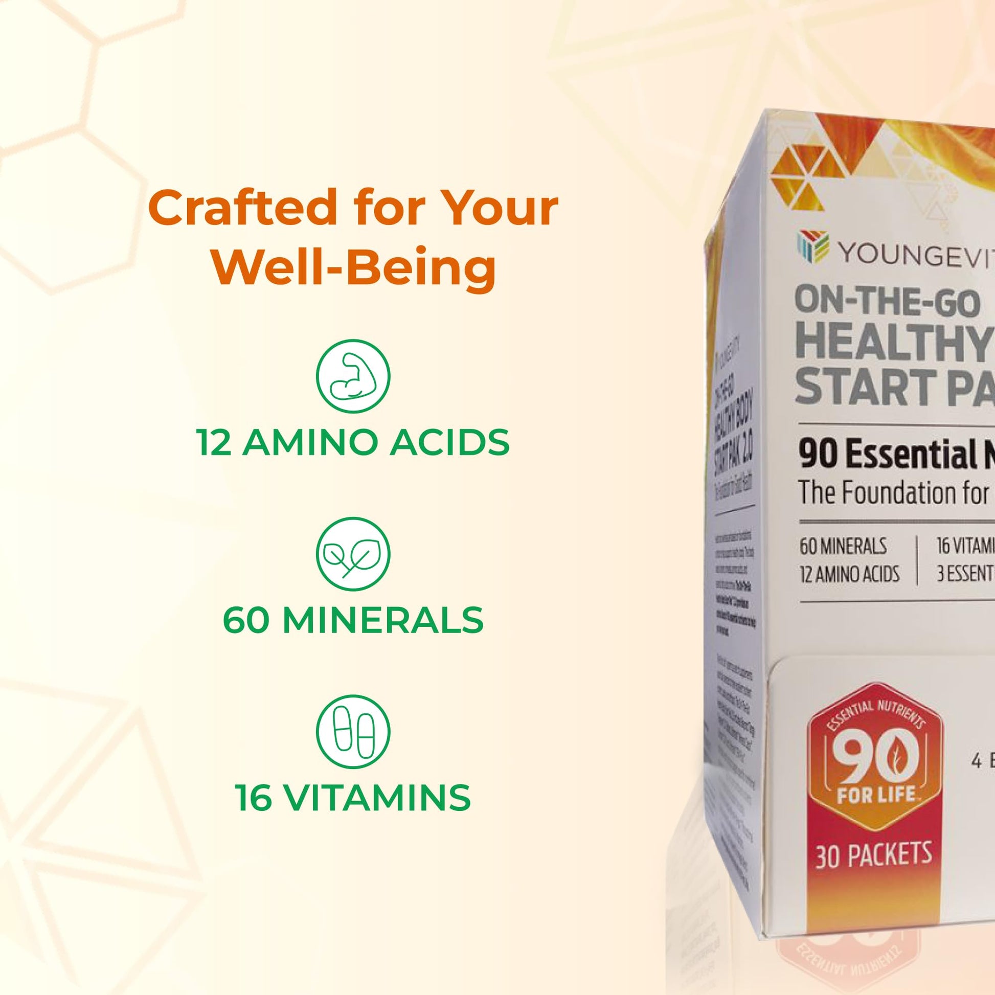 Youngevity On-The-Go Healthy Body Start Pak 2.0 - Includes Multi-Vitamins, Minerals, EFAs, & Amino Acids | 90 Essential Nutrients | 30-Day Supply - dailyvitalstore