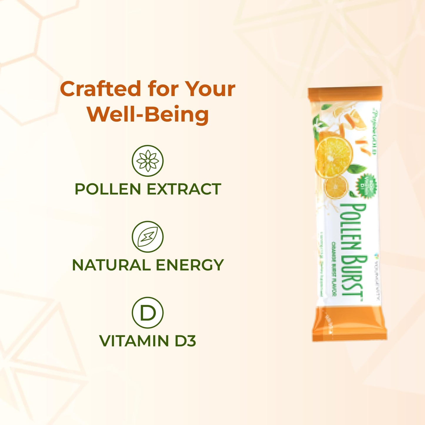 Youngevity ProJoba Pollen Burst™ - Clean Natural Energy Supplement w/Green Tea, Pollen Extract, GliSODin® - Increase Focus, Brain Boost, Endurance, Mental Clarity (30 Sticks) - dailyvitalstore