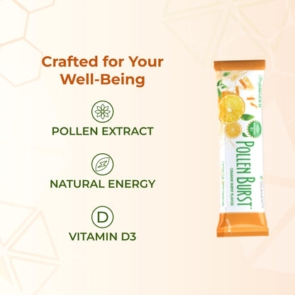 Youngevity ProJoba Pollen Burst™ - Clean Natural Energy Supplement w/Green Tea, Pollen Extract, GliSODin® - Increase Focus, Brain Boost, Endurance, Mental Clarity (30 Sticks) - dailyvitalstore