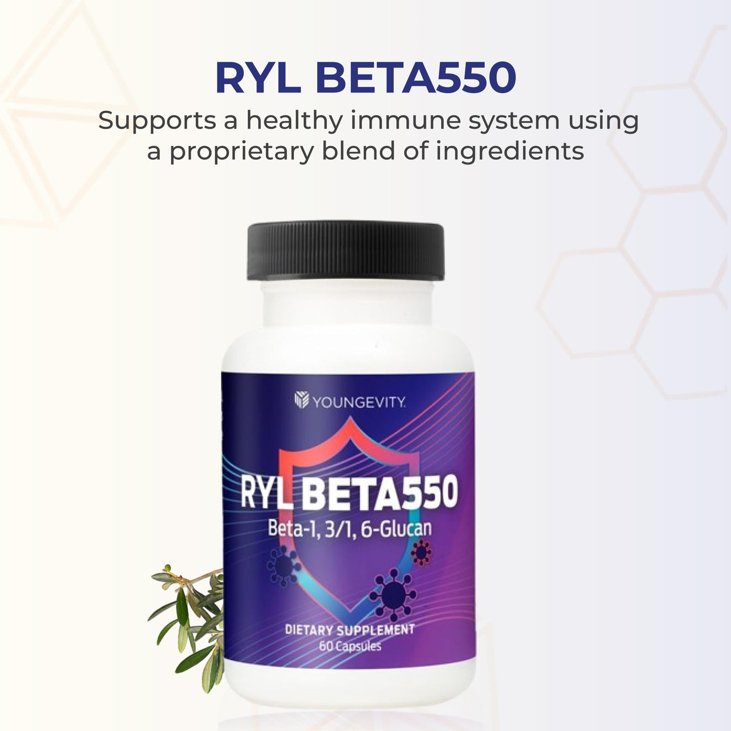 Youngevity RYL Beta550 Beta 1, 3-D Glucan Immune Support - 60 Capsules (Pack of 1) - dailyvitalstore