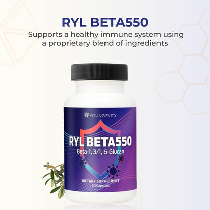 Youngevity RYL Beta550 Beta 1, 3-D Glucan Immune Support - 60 Capsules (Pack of 1) - dailyvitalstore