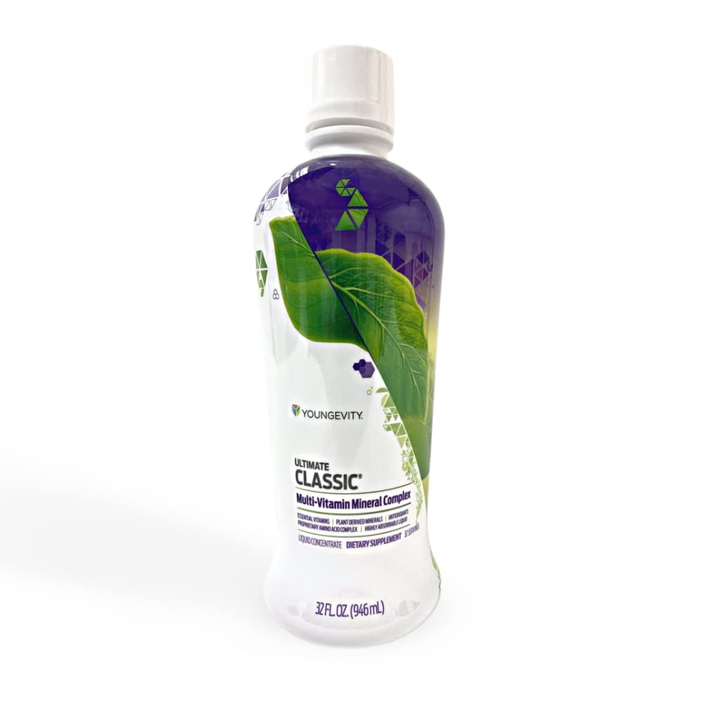 Youngevity Ultimate Classic® - Mega Multi-Vitamin & Mineral Complex - 16 Vitamins, 70+ Minerals, 12+ Amino Acids, Grape Seed, CoQ10, and More - Highly Absorbable Liquid (32 Fl Oz - Pack of 1) - dailyvitalstore