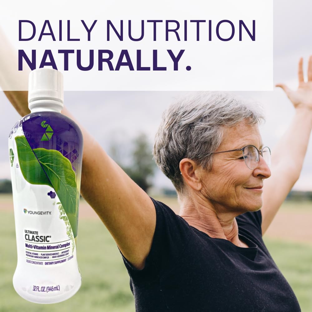 Youngevity Ultimate Classic® - Mega Multi-Vitamin & Mineral Complex - 16 Vitamins, 70+ Minerals, 12+ Amino Acids, Grape Seed, CoQ10, and More - Highly Absorbable Liquid (32 Fl Oz - Pack of 1) - dailyvitalstore