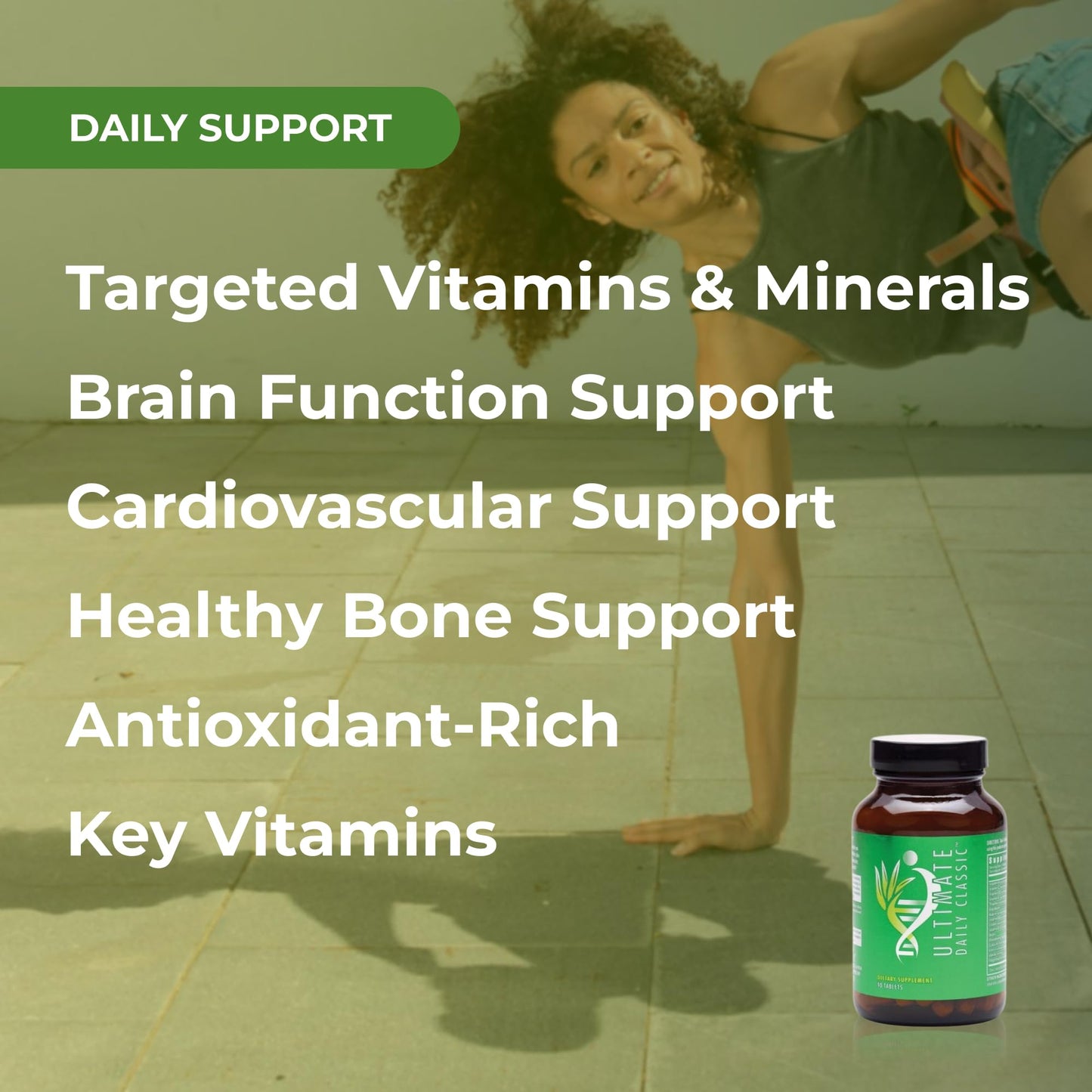 Youngevity Ultimate Daily Classic – Multivitamin with Essential Vitamins, Minerals, Amino Acids, and Antioxidant-Rich Botanicals – Supports Cardiovascular, Brain, Bone, and Bone Health – 90 Tablets - dailyvitalstore