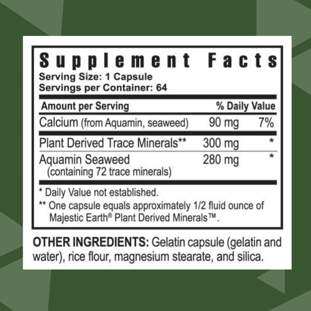Youngevity Ultimate Mineral Caps™ - 70+ Essential Full Spectrum Trace Minerals - Nutrient-Dense, Derived from Humic & Aquamin Seaweed (64 Capsule) - dailyvitalstore