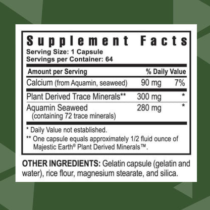 Youngevity Ultimate Mineral Caps™ - 70+ Essential Full Spectrum Trace Minerals - Nutrient-Dense, Derived from Humic & Aquamin Seaweed (64 Capsule) - dailyvitalstore